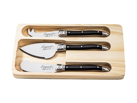 Laguiole Style de Vie Premium Line kaasmessenset 3-delig zwart