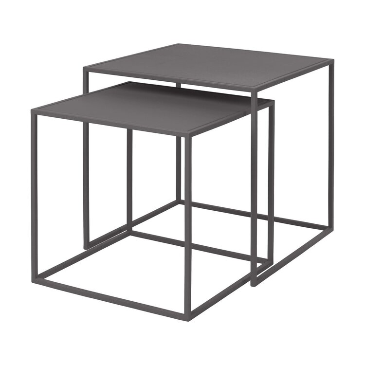 Blomus Set van 2 bijzettafels FERA, staalgrijs