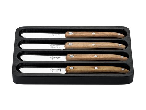 Laguiole Style de Vie Innovation Line Botermessen (set van 4) eikenhout
