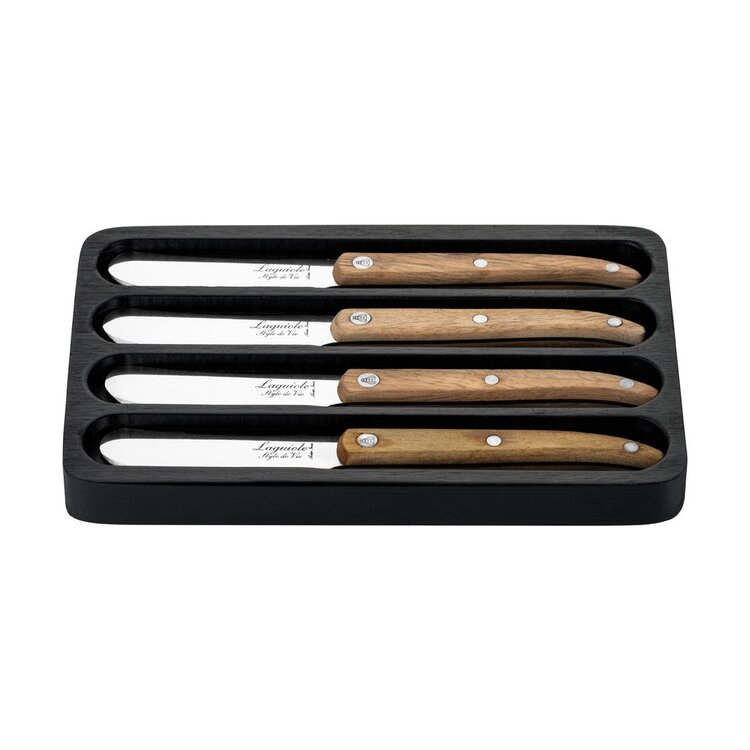 Laguiole Style de Vie Laguiole Style de Vie bottermessenset 4-delig eikenhout