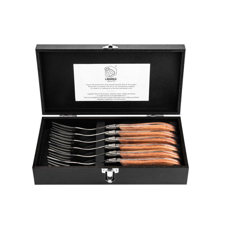 Laguiole Style de Vie Laguiole Style de Vie Luxury Line vorken 6-delig rose pakkahout