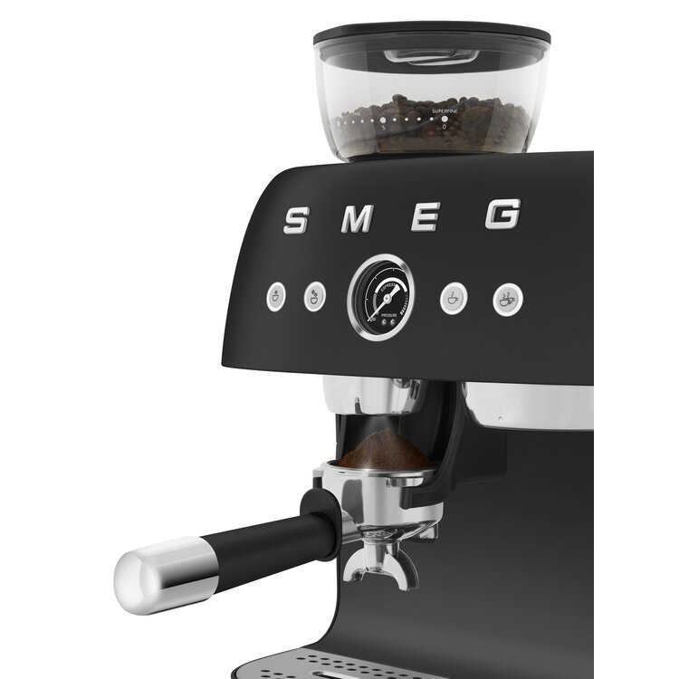 SMEG SMEG espressomachine mat zwart, halfautomaat, EGF03BLMEU