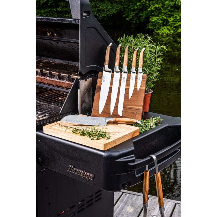 Laguiole Style de Vie Laguiole Style de Vie Luxury Line Santokumes Olijfhout met Snijplank