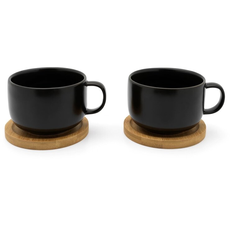 Bredemeijer Bredemeijer Theekop Umea 250 ml, 2-delige set, zwart