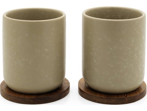 Bredemeijer Theemok Umea met onderzetter, leemgrijs, set van 2