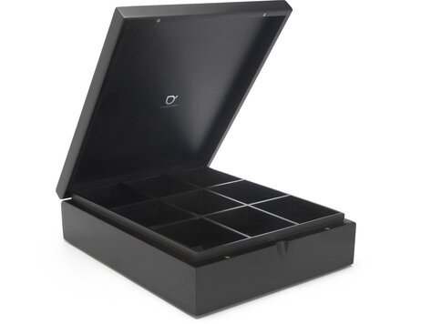 Bredemeijer Universal theedoos 9 vaks gesloten, zwart