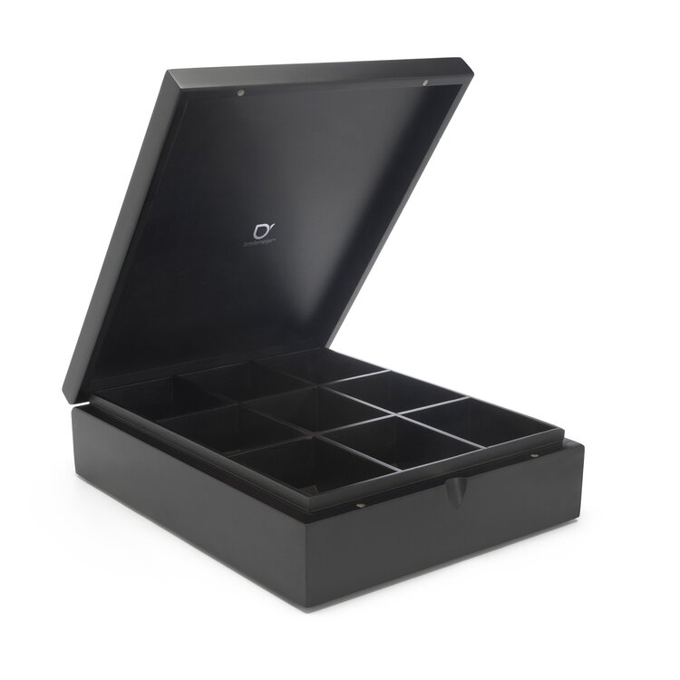 Bredemeijer Bredemeijer Universal theedozen en blikken Theedoos 9 vaks gesloten bamboe zwart