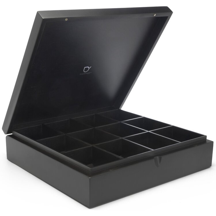 Bredemeijer Bredemeijer Universal theedozen en blikken Theedoos 12 vaks gesloten bamboe zwart