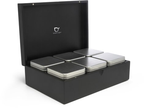 Bredemeijer Universal theedoos 6 blikjes, zwart