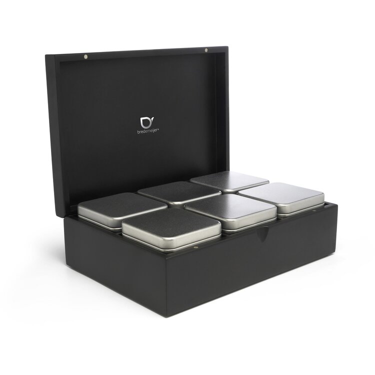 Bredemeijer Bredemeijer Universal theedozen en blikken Theedoos Bamboe zwart met 6 blikjes