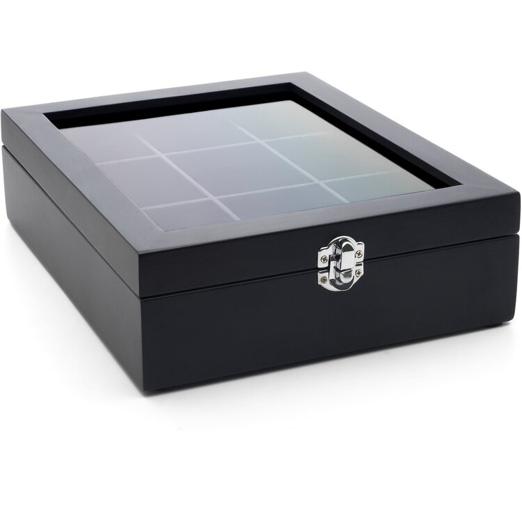 Bredemeijer Bredemeijer theedoos zwart, 9-vaks, met venster