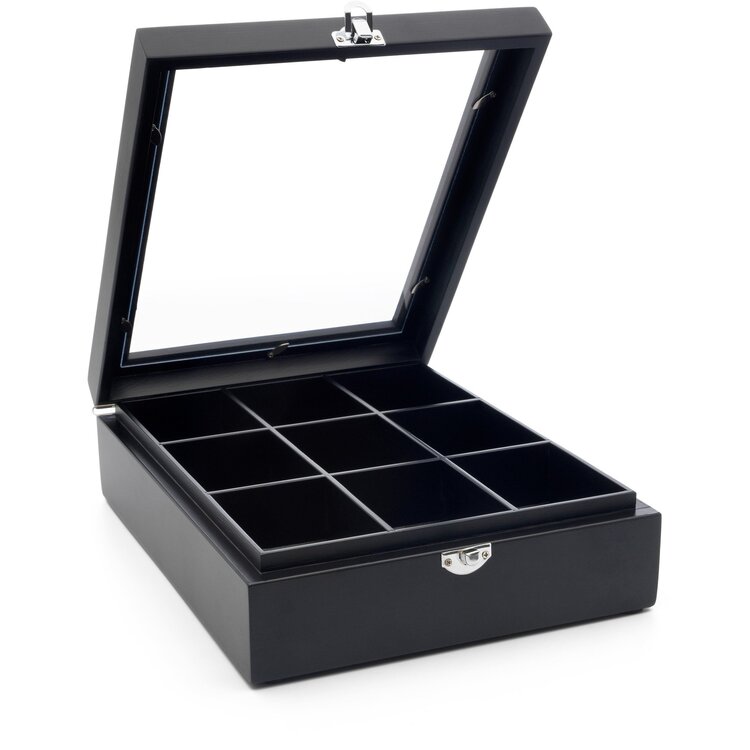 Bredemeijer Bredemeijer theedoos zwart, 9-vaks, met venster