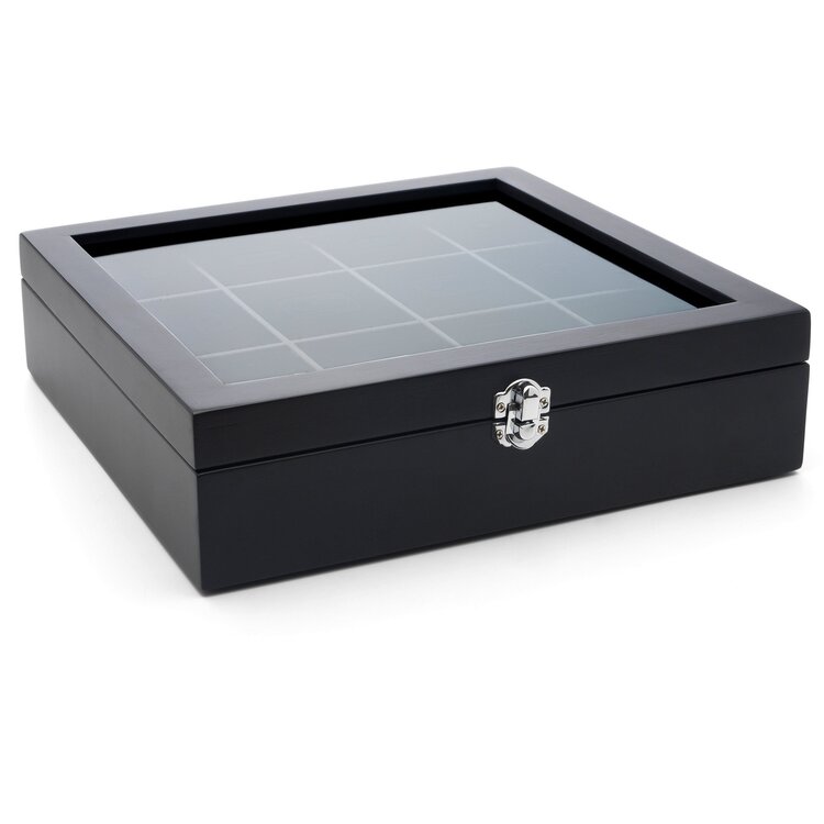 Bredemeijer Bredemeijer theedoos zwart, 12-vaks, met venster