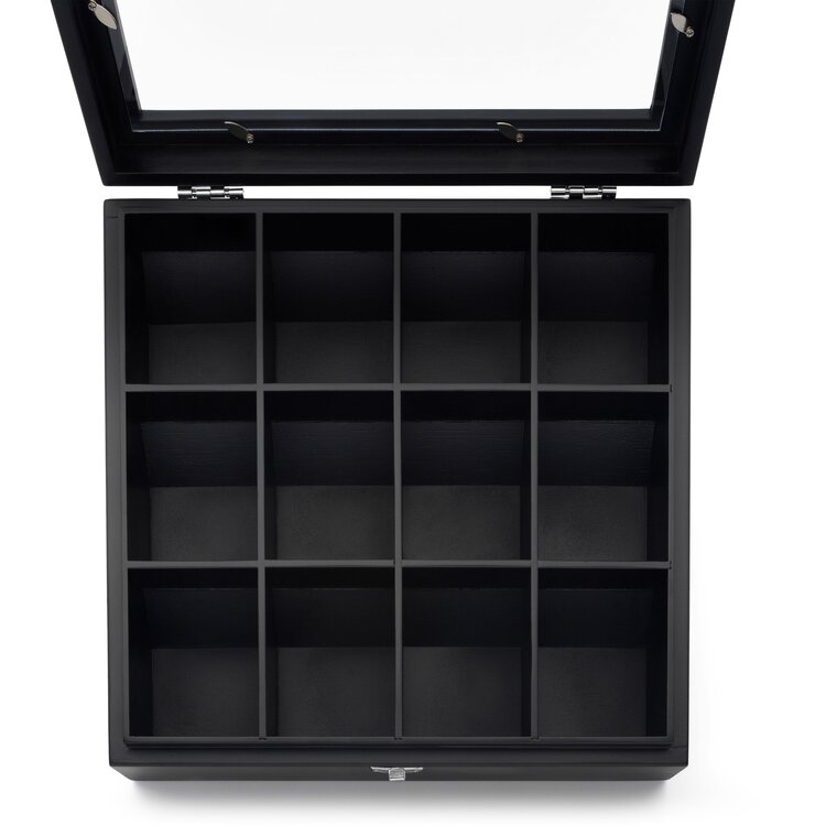 Bredemeijer Bredemeijer theedoos zwart, 12-vaks, met venster