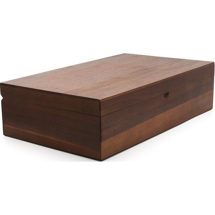 Bredemeijer Bredemeijer Theedoos met 6 ronde blikjes, acaciahout, inclusief theemaatlepel