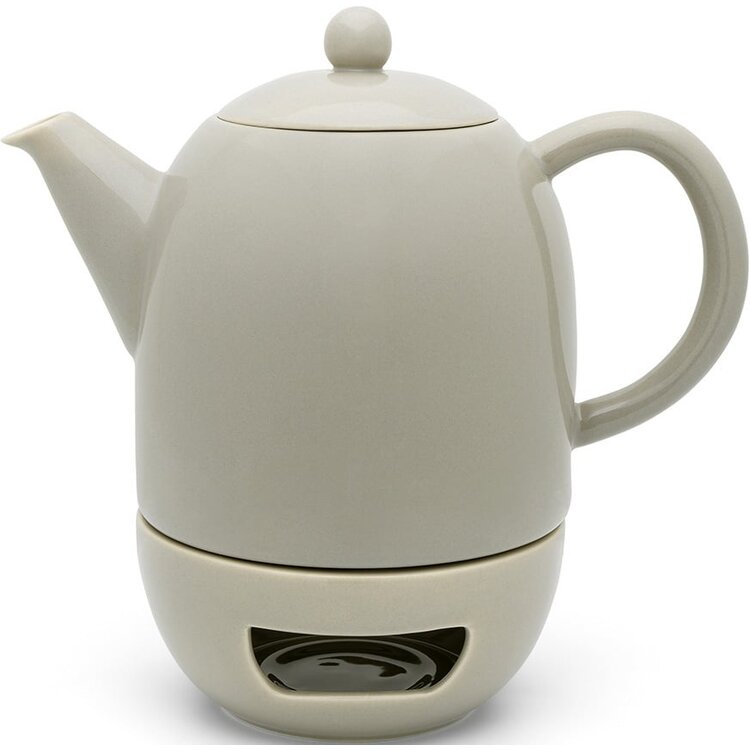 Bredemeijer Bredemeijer Theeset Viborg, theepot met theelicht, warm grijs, 1,2 l