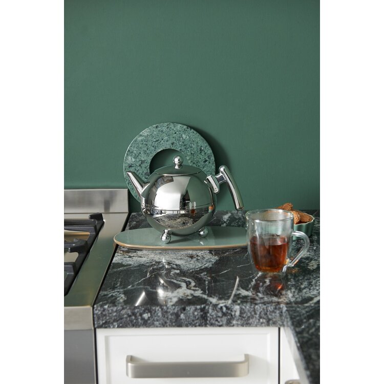 Bredemeijer Bredemeijer Duet Bella Ronde theepot, chroom beslag 1,2 l, zilverkleurig