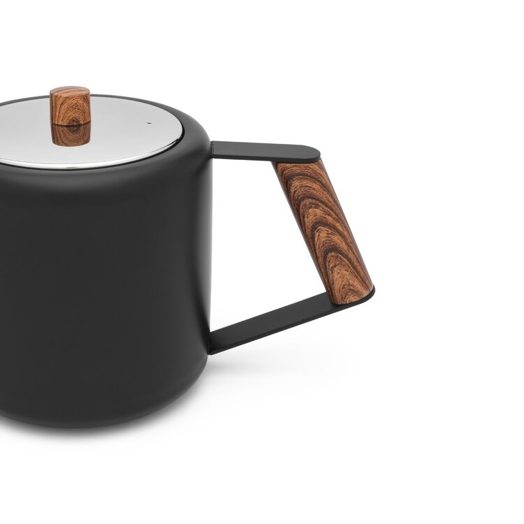 Bredemeijer Bredemeijer Duet Design Theepot Boston, mat zwart, hout 1,1L