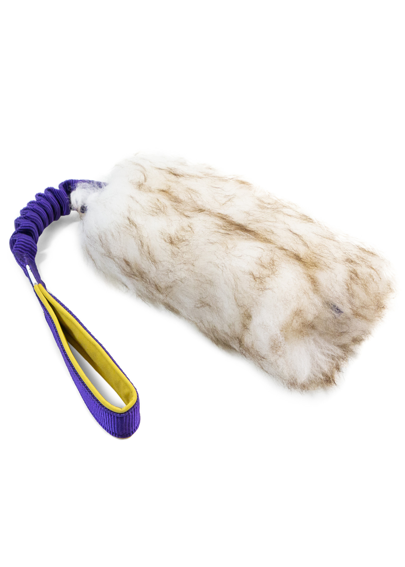 Zayma Craft Sheepskin tug toy with bungee handle M