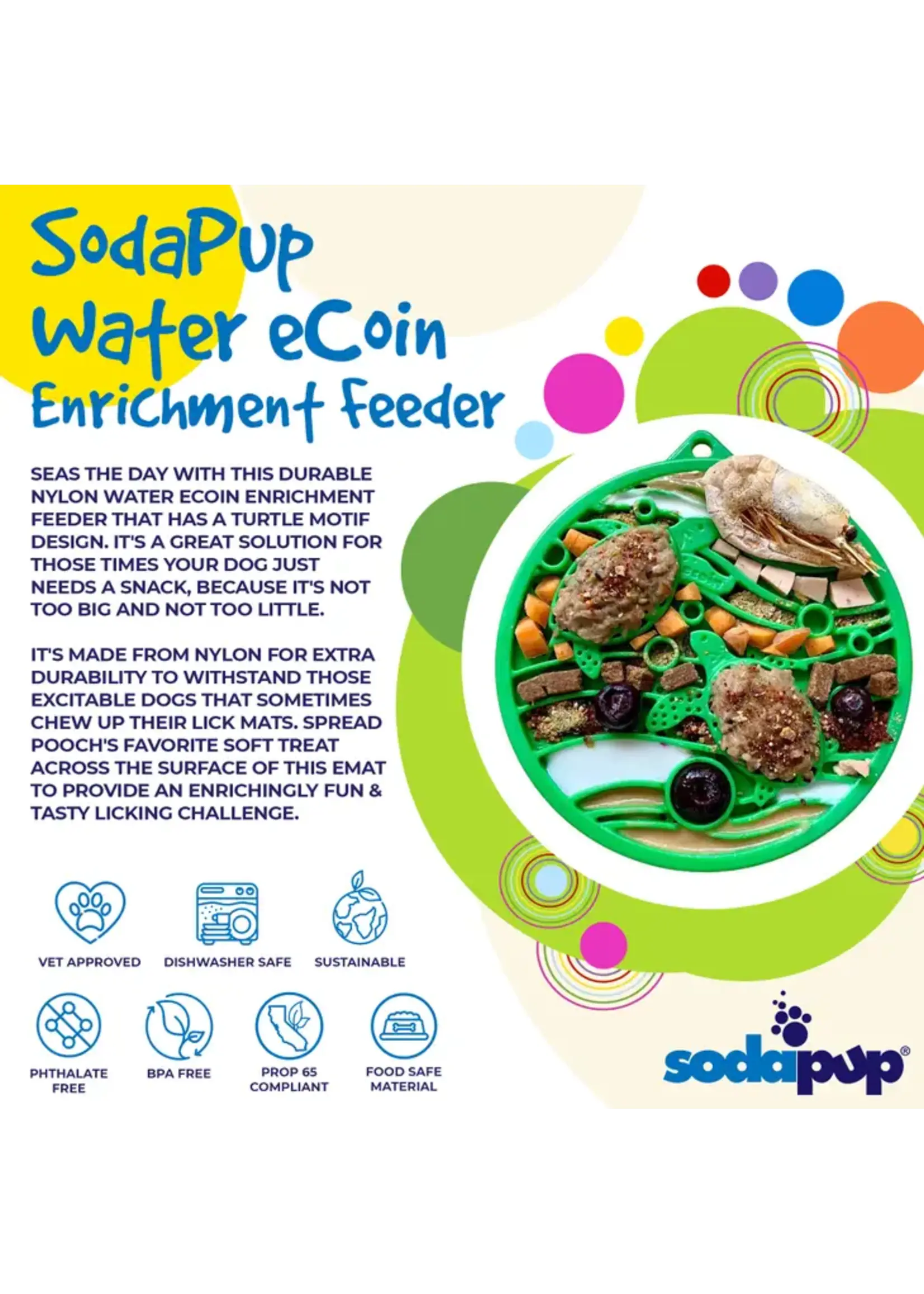 SodaPup „Water” nylon eCoin duurzame verrijking snackmunt