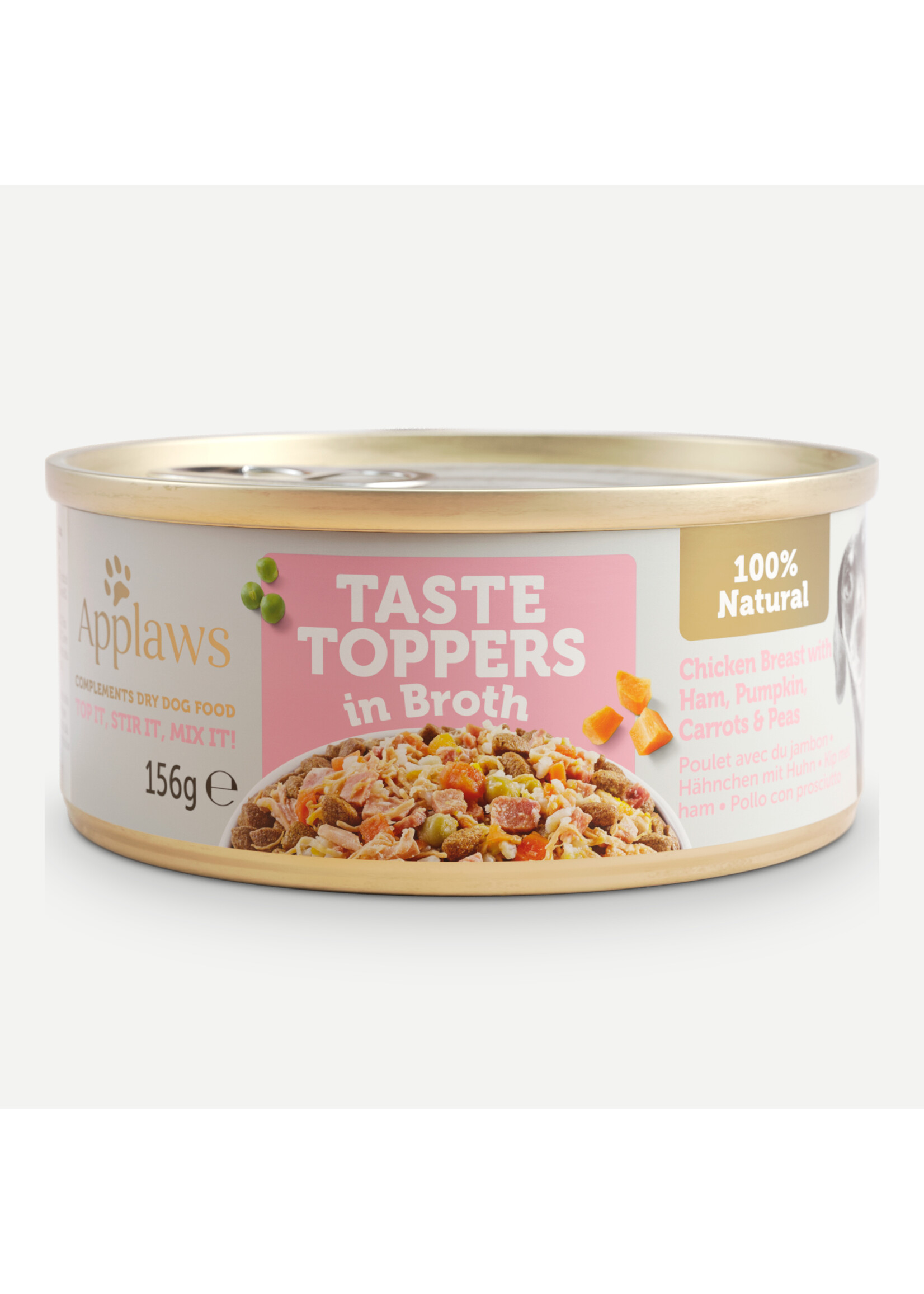 Applaws Dog Wet Applaws DOG TASTE TOPPERS Chicken with Ham in Broth 156 gr.