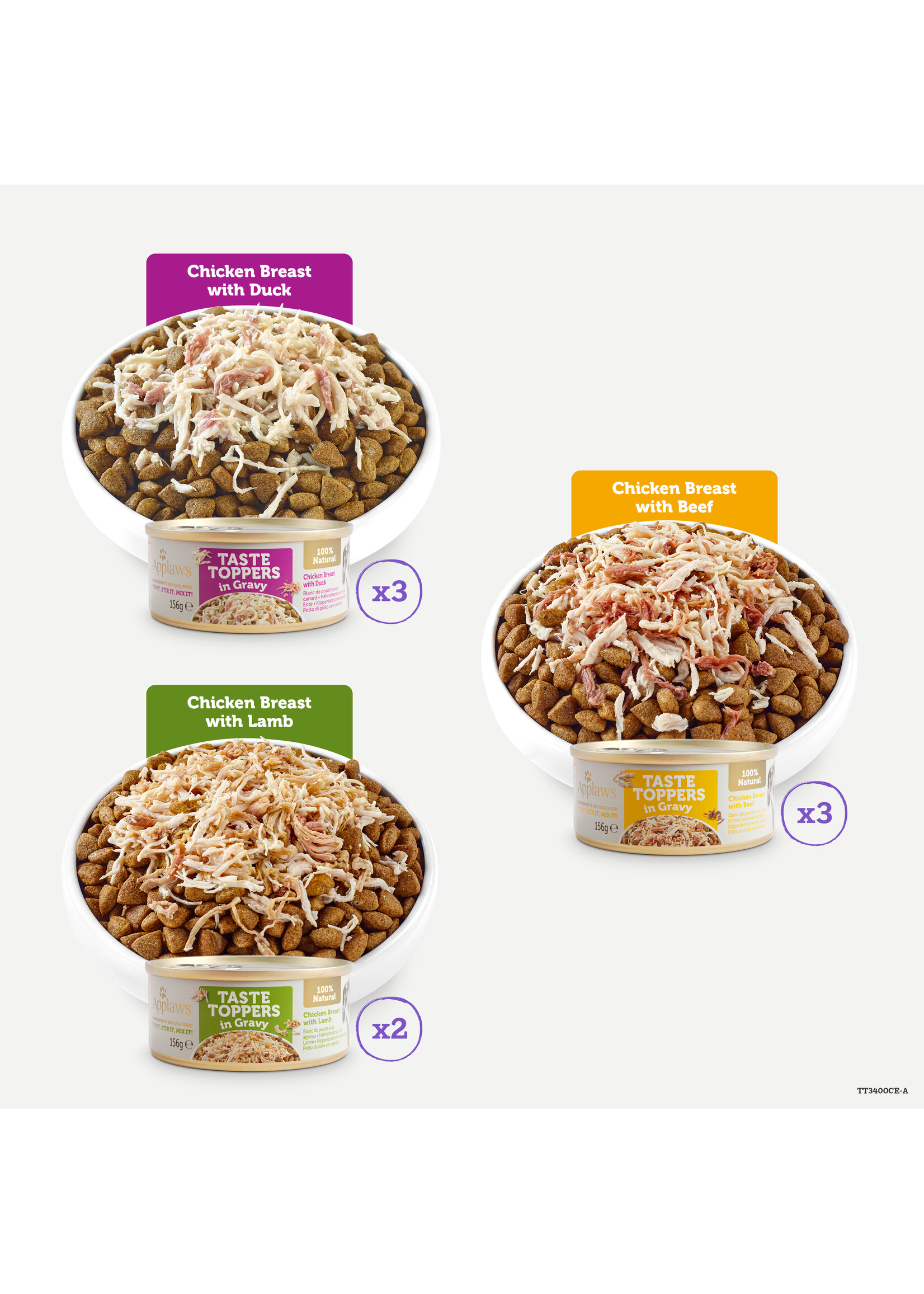 Applaws DOG TASTE TOPPERS MP in Gravy 8 x 156 gr.
