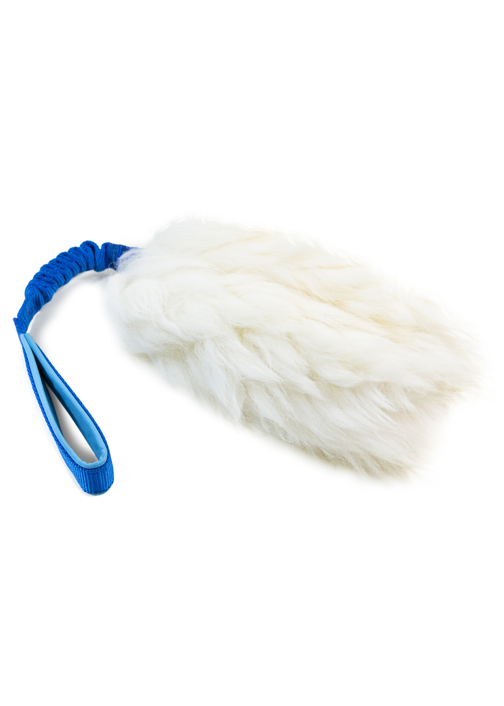 Zayma Craft Sheepskin tug toy with bungee handle S