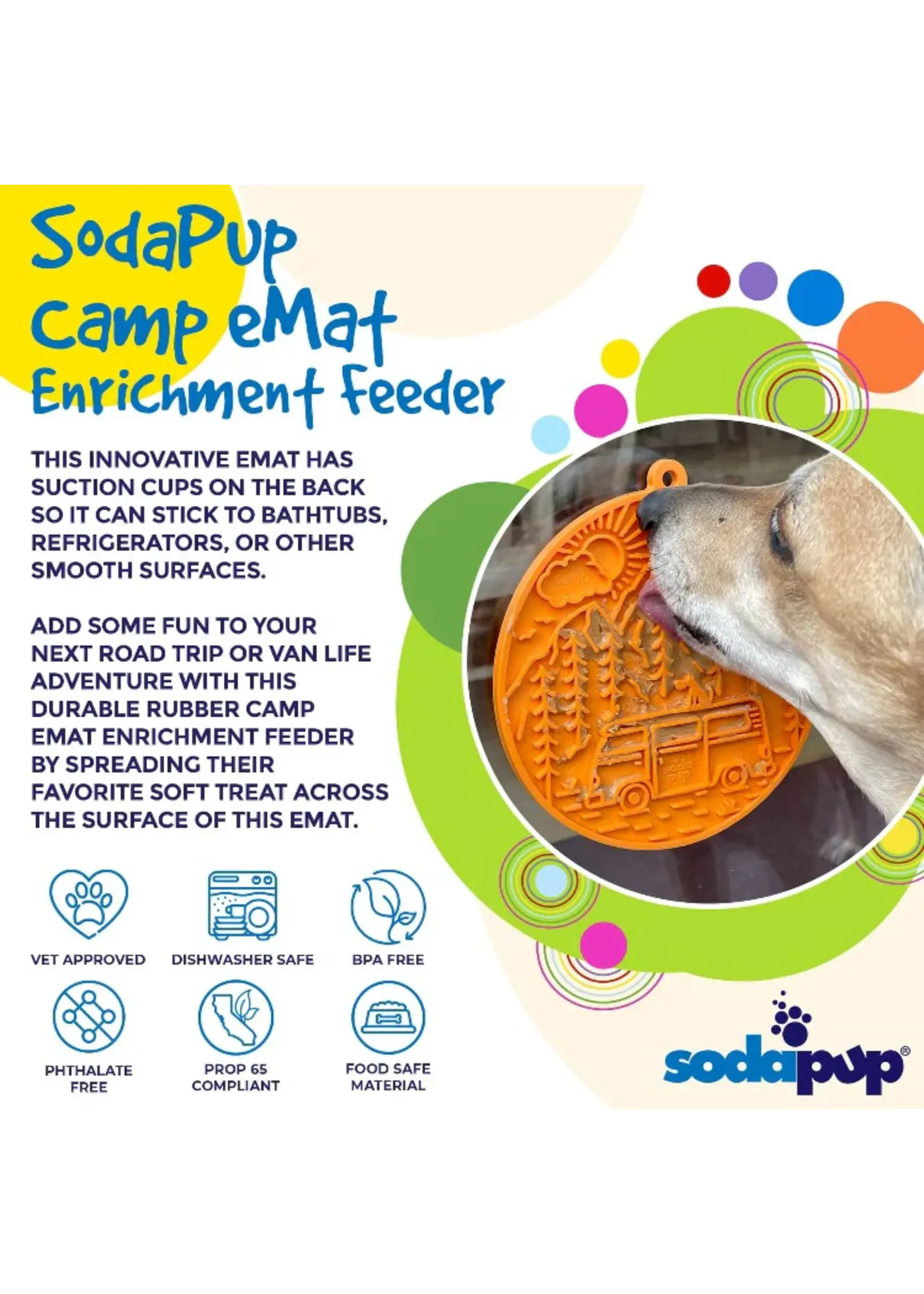 SodaPup CAMP DESIGN EMAT ENRICHMENT LICK MAT WITH SUCTION CUPS
