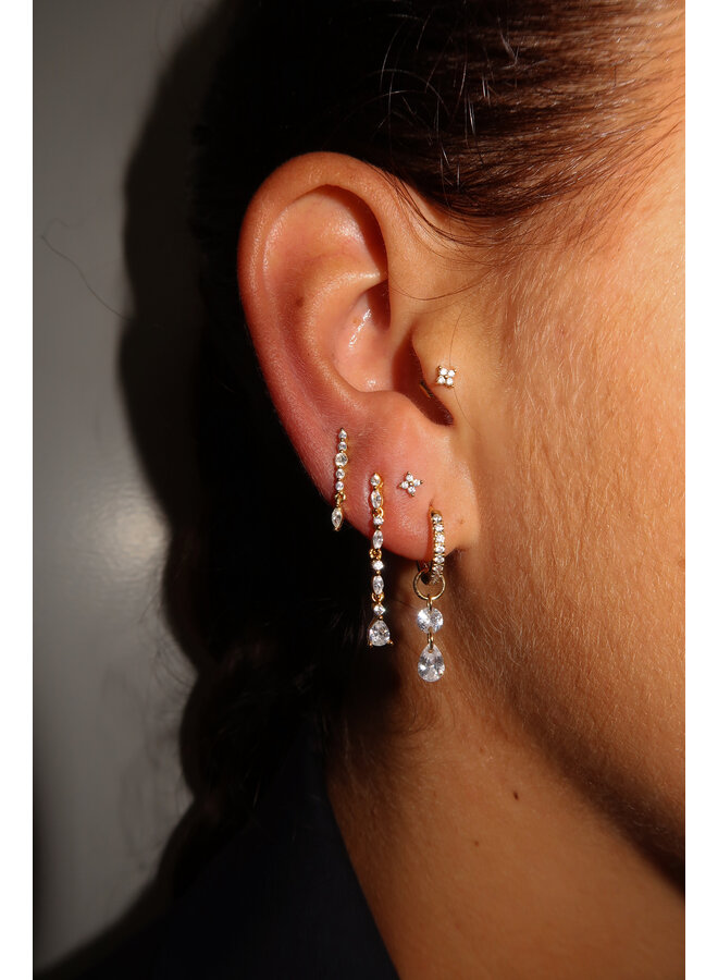 Oval Diamond Drop Earstud