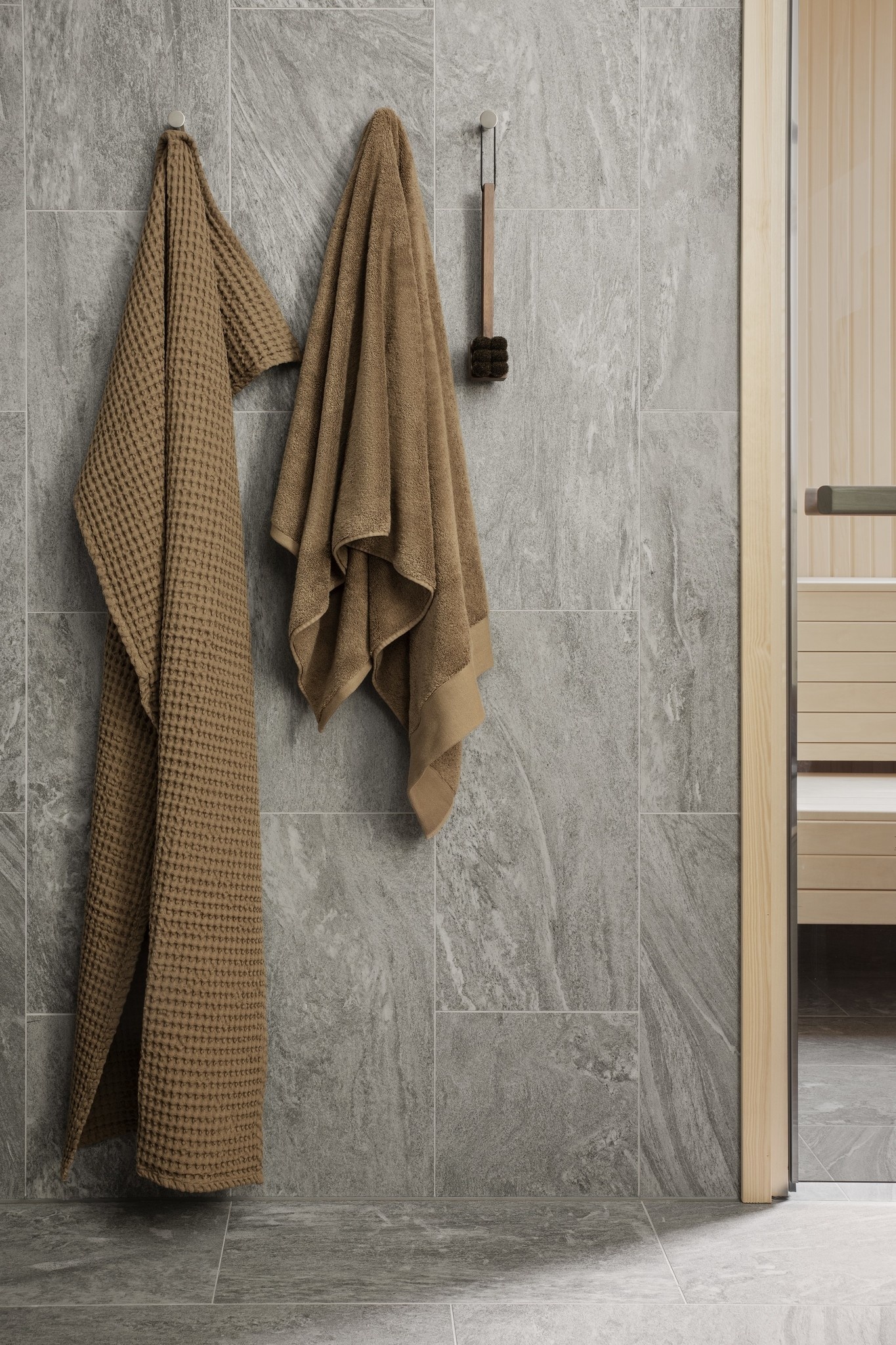 Bath towel CARO waffle pattern 70x140 cm color Tan (66388)