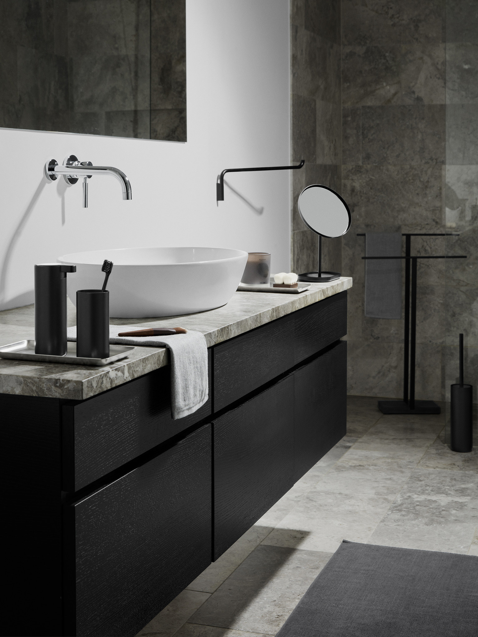 MODO Toiletborstelhouder wand zwart (66260)