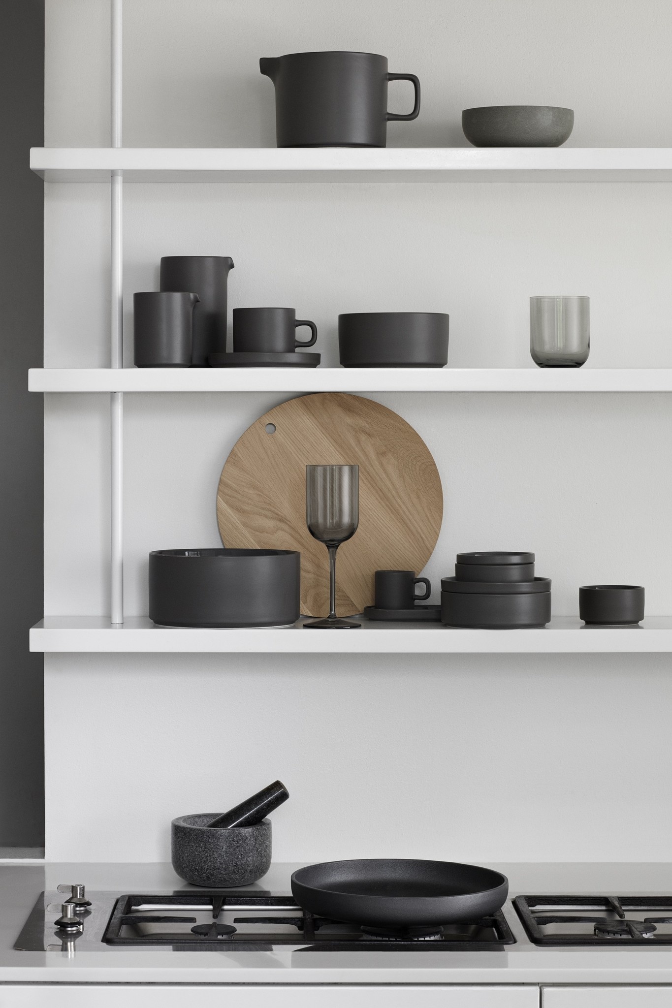 PILAR kom / schaal 10 cm Pewter, set/4 (63987)