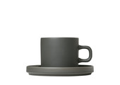 PILAR 2 coffee cups 200ml with saucer Agave Green