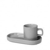 PILAR 2 espresso cups 50 ml with saucer Mirage Gray (63725)