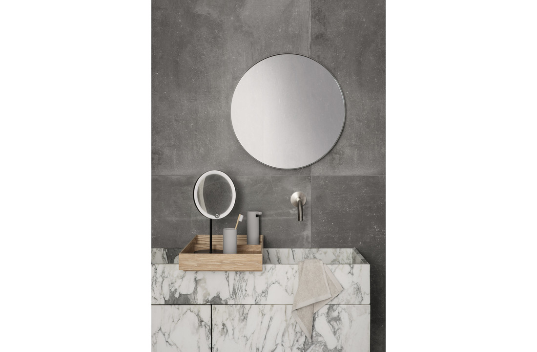 cm pulverbeschichteter Bath&Living Rim Farbe 50 Stahl Wandspiegel weiß - Blomus - -