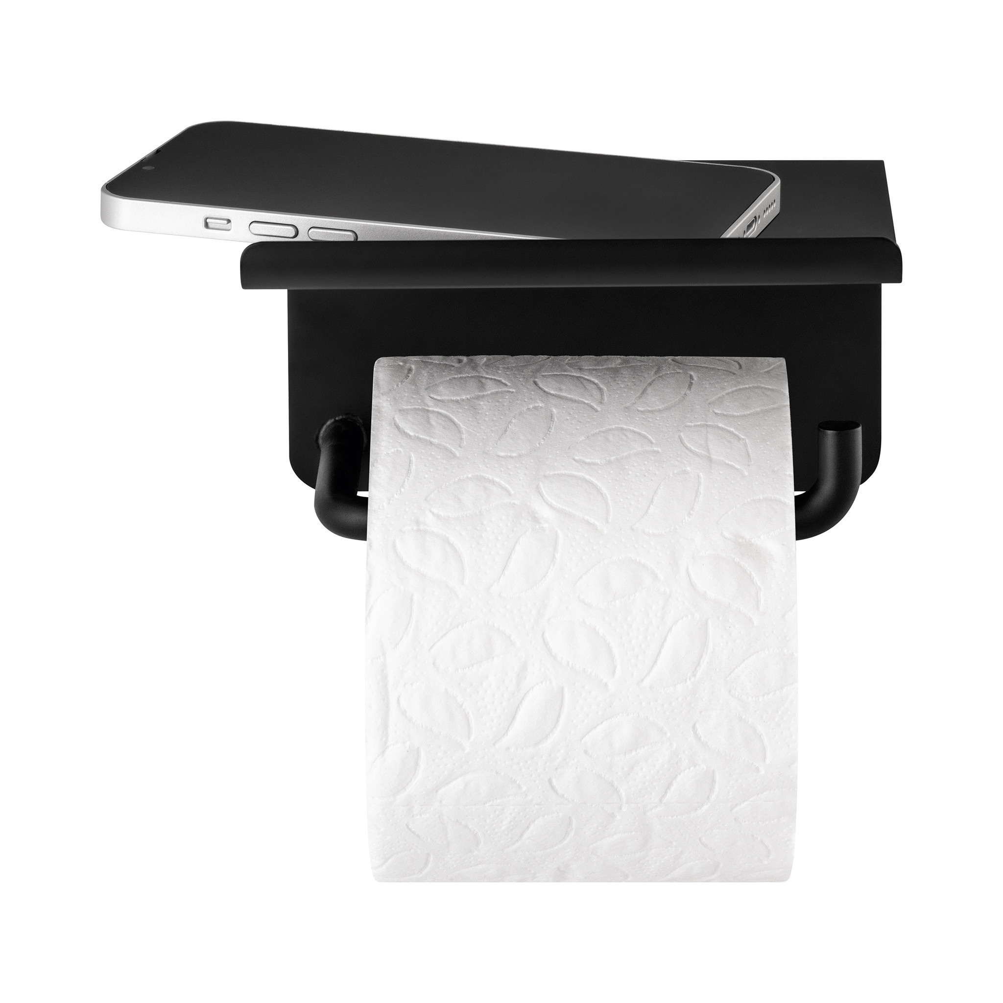 Blomus MODO Toilettenpapierhalter mit Ablage, Schwarz