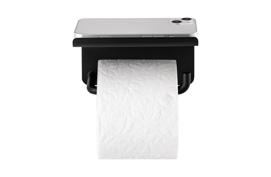 Blomus MODO toilet roll holder with shelf Black