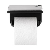 Blomus MODO Toilettenpapierhalter mit Ablage, Schwarz
