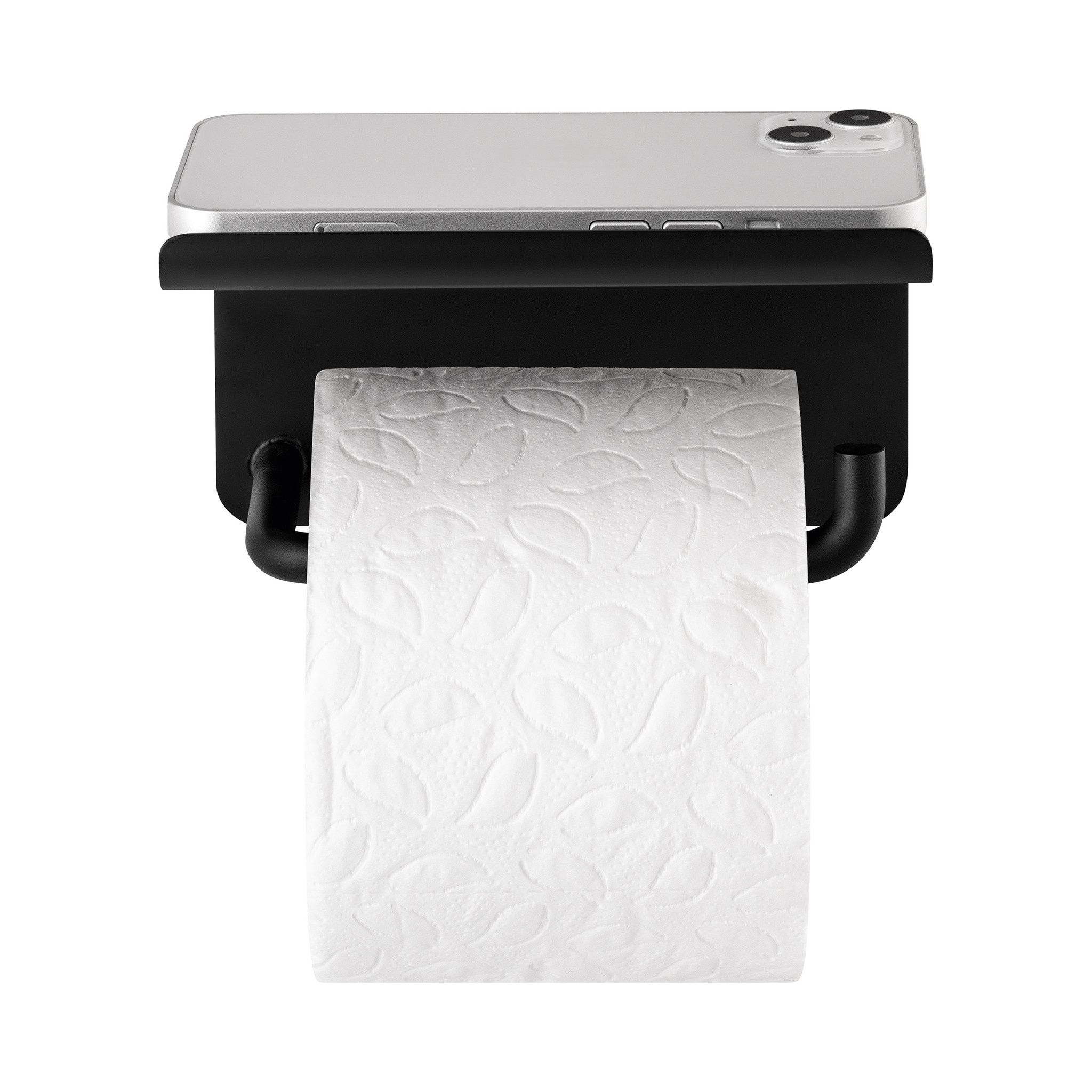 Toilet roll holder with platform MODO black (66456)