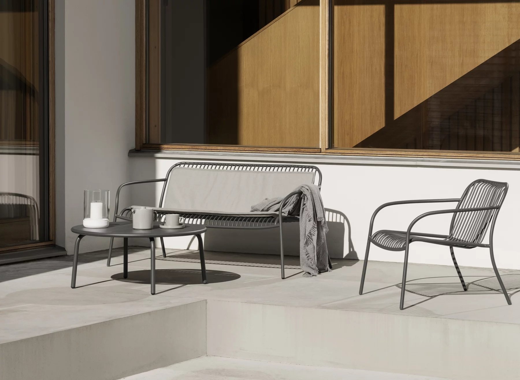 YUA WIRE Lounge-Sessel Granitgrau (62182)