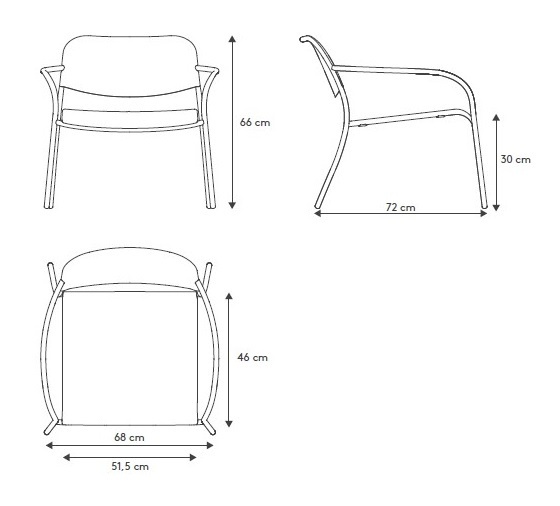 YUA WIRE Lounge-Sessel Granitgrau (62182)