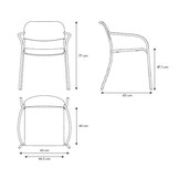 YUA WIRE Gartenstuhl Armlehne Granitgrau (62181)