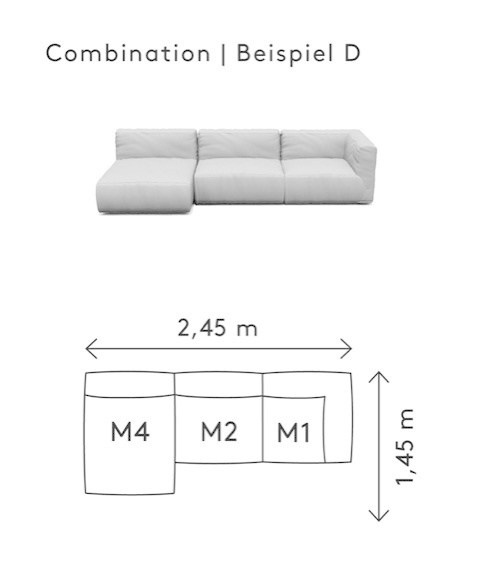 GROW lounge sofa D1 (Coal.6207.D1)