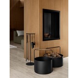 ASHI 5-piece standing fireplace set (brown oak) 66155