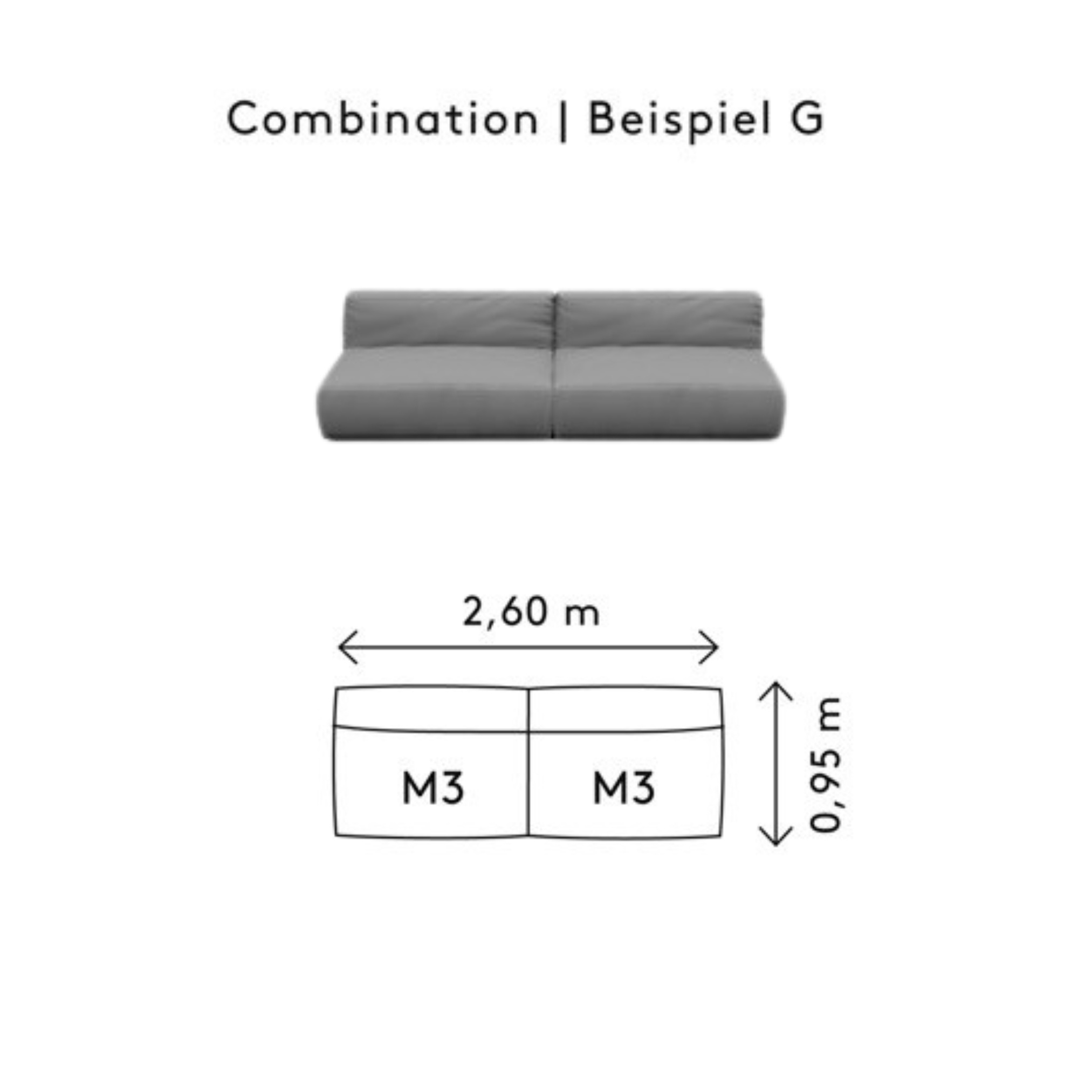 Blomus GROW lounge sofa G Stone Boucle