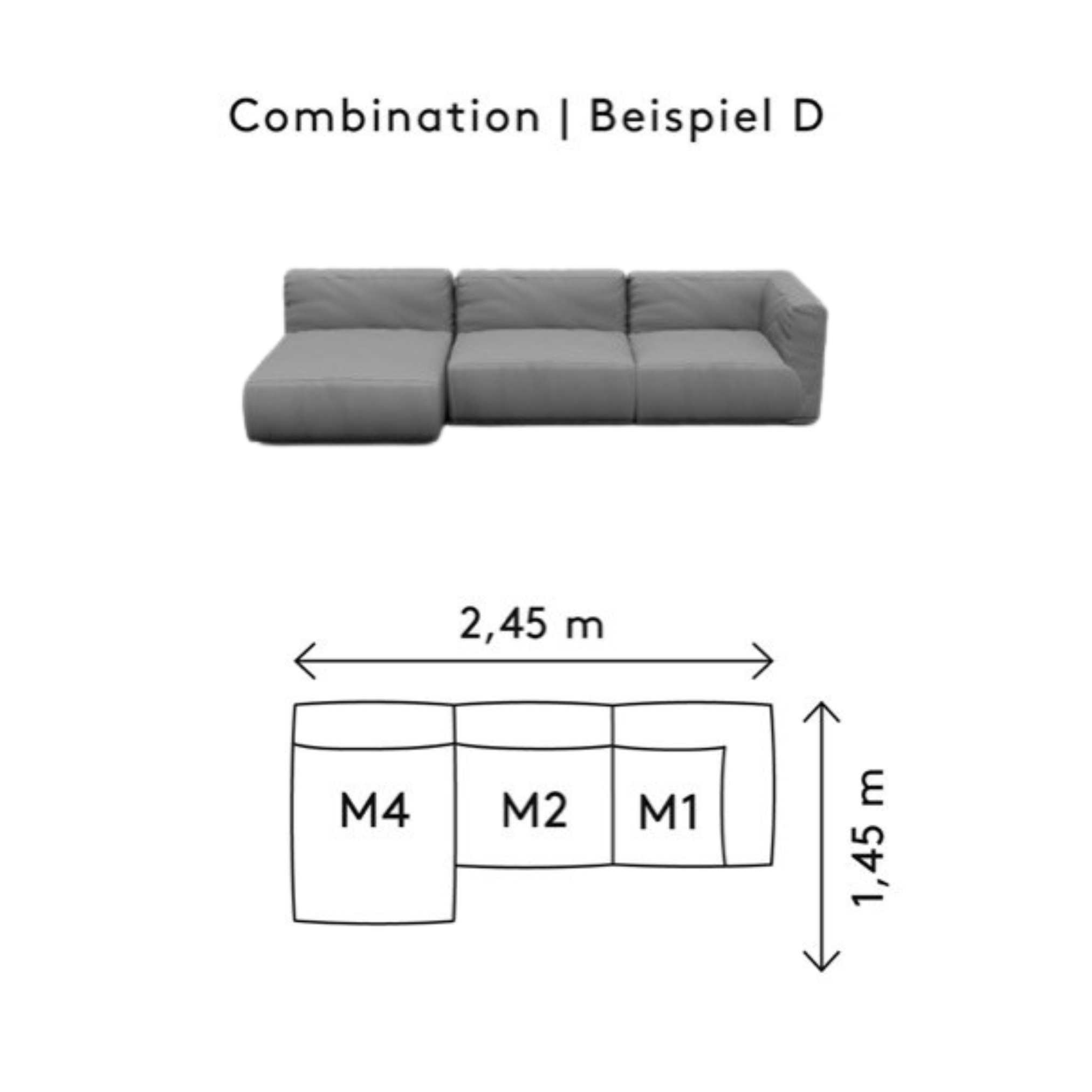 Blomus GROW lounge sofa D Stone Boucle
