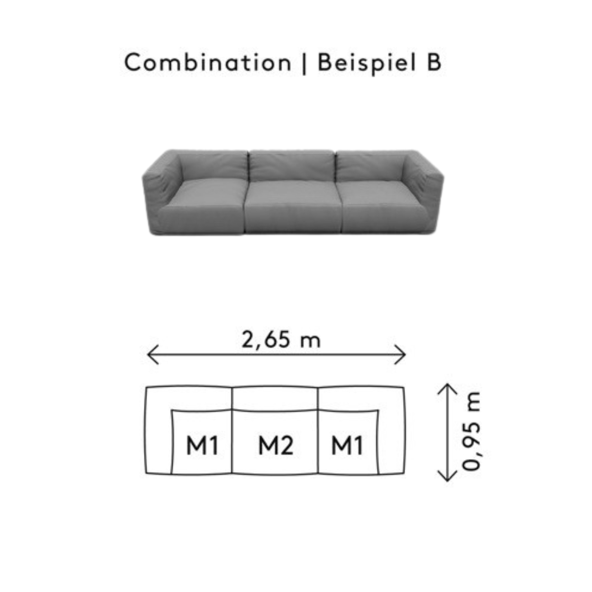 Blomus GROW loungebank B Stone Boucle