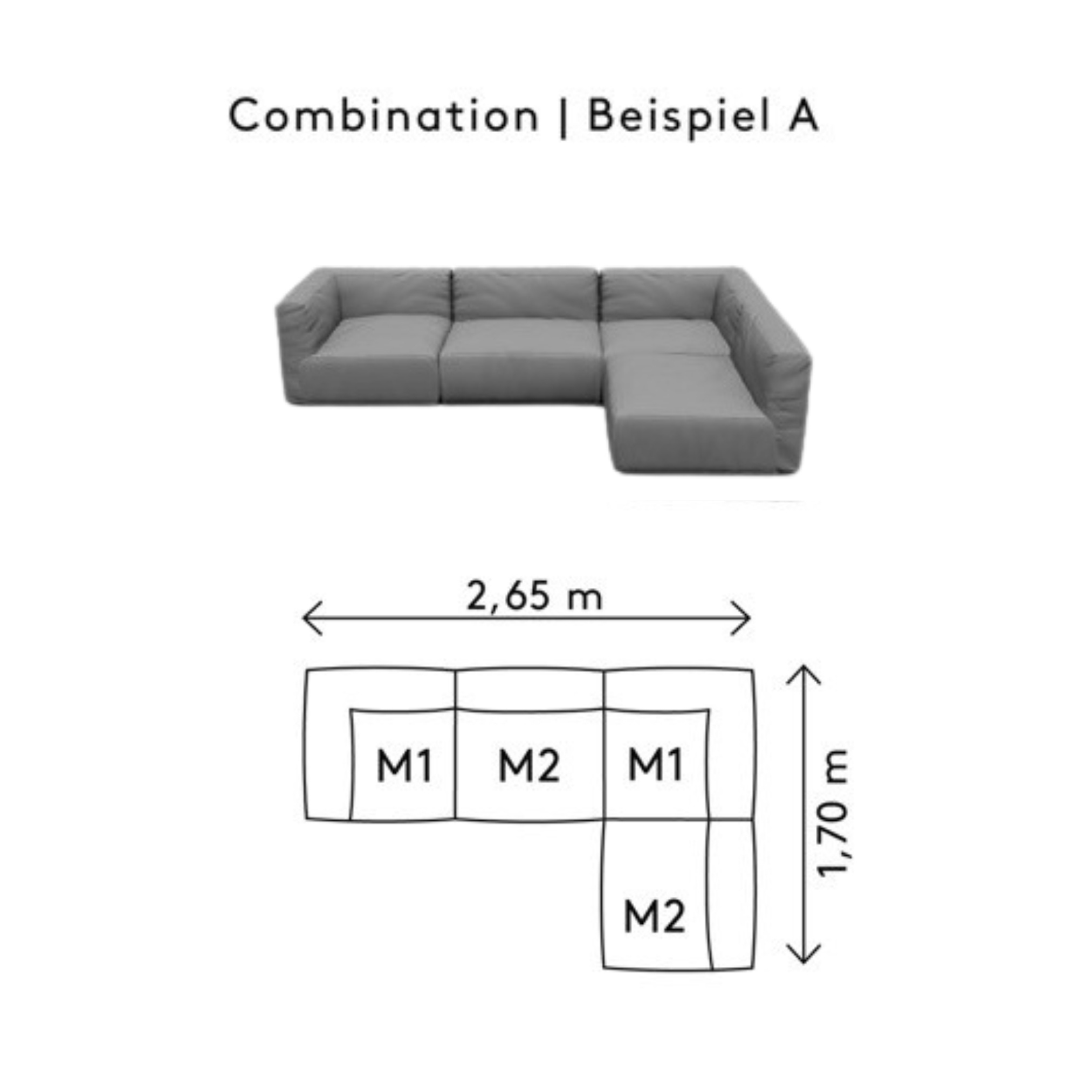 Blomus GROW Loungesofa A Stone Boucle