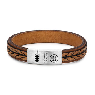 Rebel & Rose Armband 2 Stranded 925 Cognac M