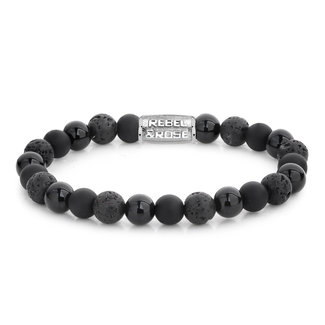 Rebel & Rose Armband Black Rocks - 8mm M